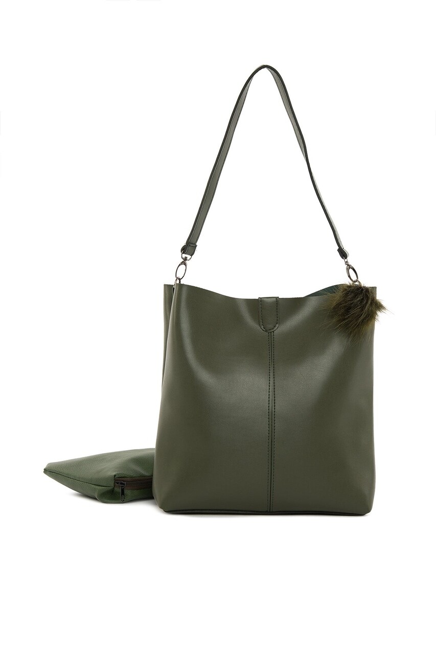 Geanta, Bagmori, 2770 - 46777 - Khaki, piele ecologica, kaki - imagine 5